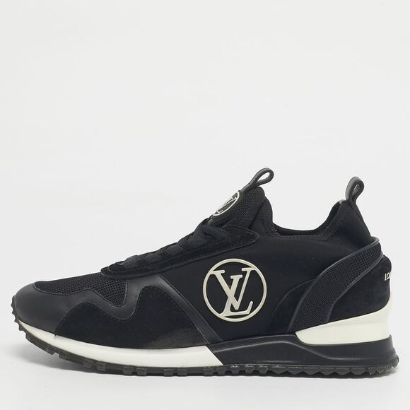 Louis Vuitton Black NeopreneLeather And Mesh Run Away Sneakers Size 39